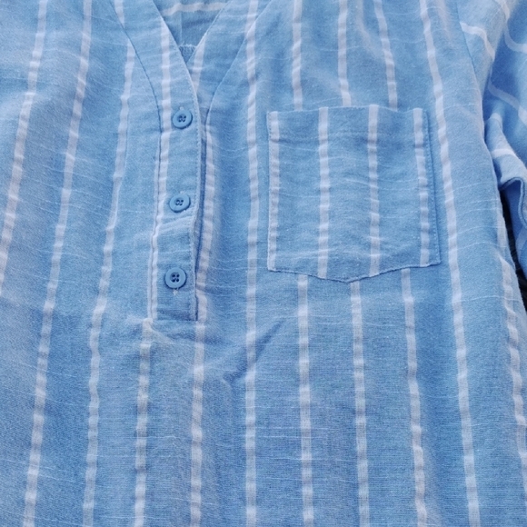 Yidarton Blue and White Striped Blouse - Picture 5 of 11